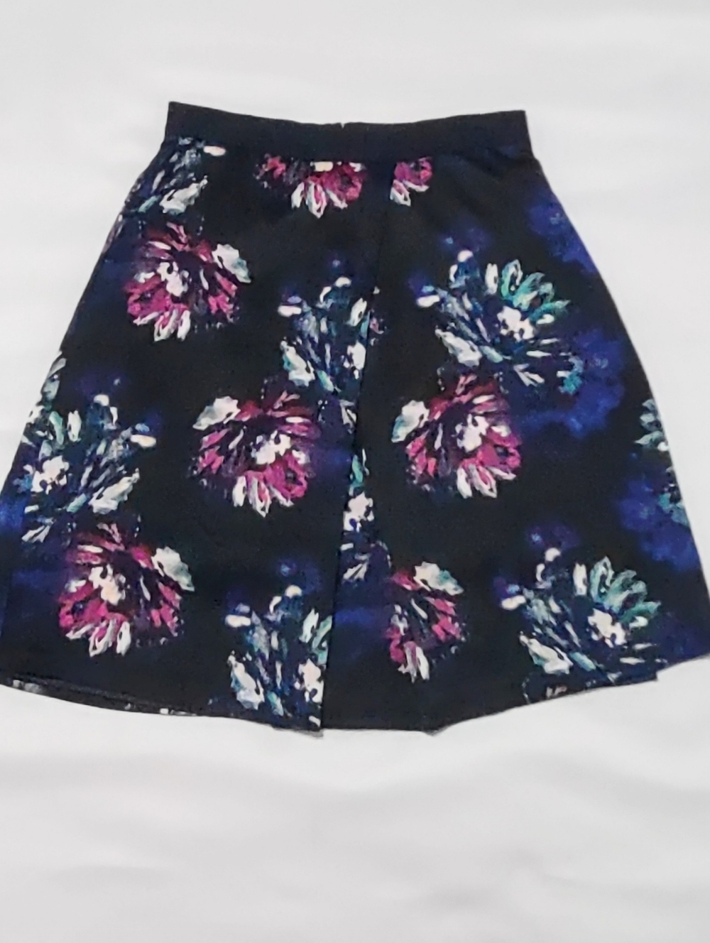 Ellen Tracy Black Floral Fully Lined A Line Skirt Women's Size 10